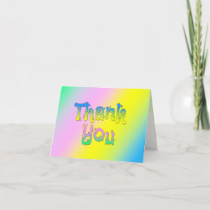 Colourful Bright Pastels Thank You Cards