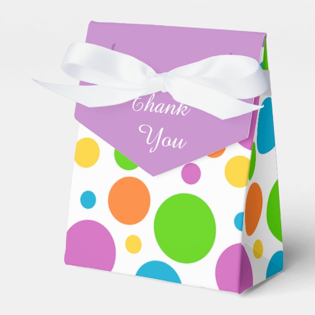 Colourful Bright Rainbow Dots Favour Box (Front Side)