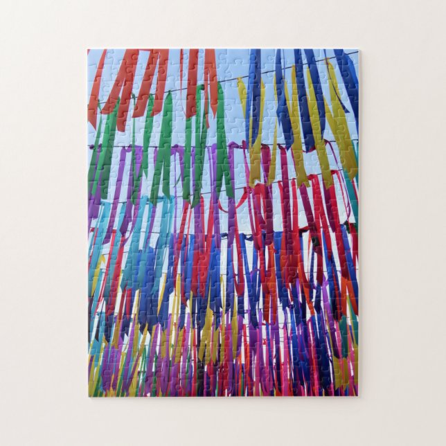 Colourful Bright Rainbow Ribbons Jigsaw Puzzle (Vertical)