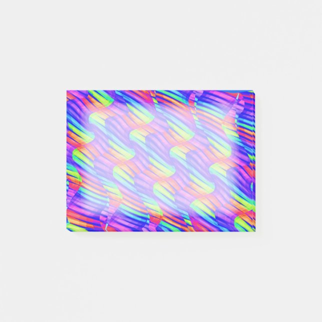 Colourful Bright Rainbow Wave Twists Artwork Post-it Notes (Front)