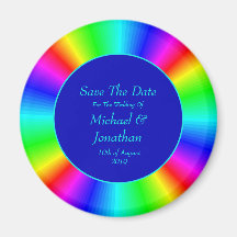 Colourful Bright Rainbow Wedding - Save The Date