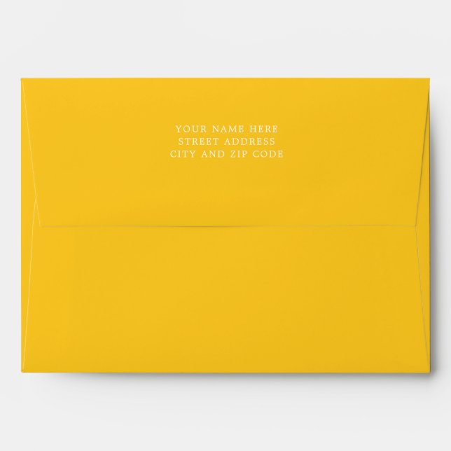 Colourful Bright Solid Yellow Summer Wedding  Envelope (Back (Top Flap))
