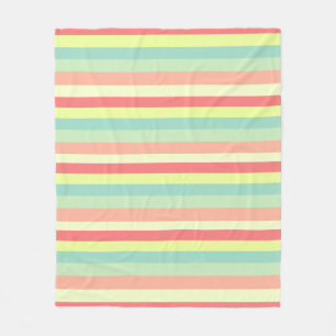 Colourful Bright Stripes Fleece Blanket