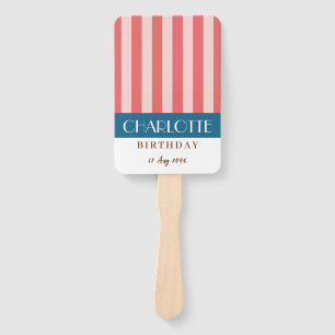 Colourful Bright Vivid Colour Fun Minimalist Strip Hand Fan