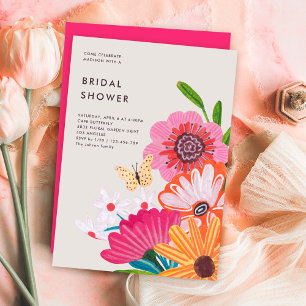 Colourful Bright Wildflower Bridal Shower Invitation