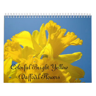 Colourful Bright Yellow Daffodil Flowers Calendar