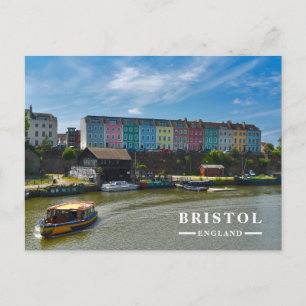 Colourful Bristol Harbourside Townhouses Holiday Postcard