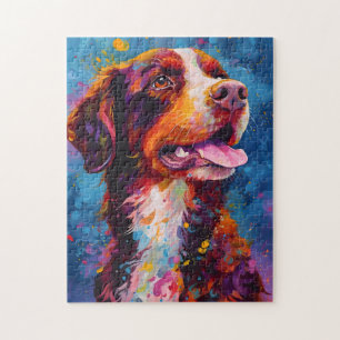 Colourful Brittany dog Jigsaw Puzzle