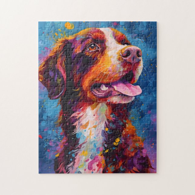 Colourful Brittany dog Jigsaw Puzzle (Vertical)