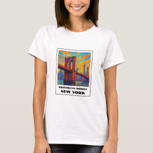 Colourful Brooklyn Bridge NYC travel  T-Shirt