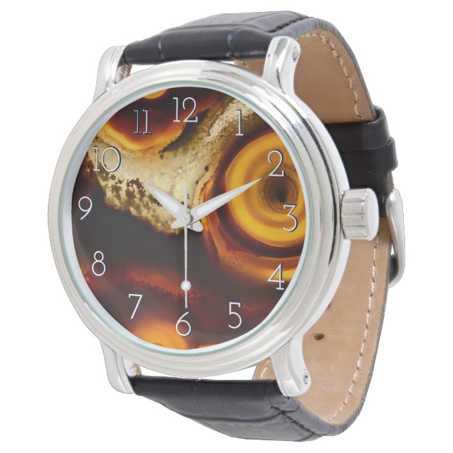 Colourful Brown Agate Watch (Angled)
