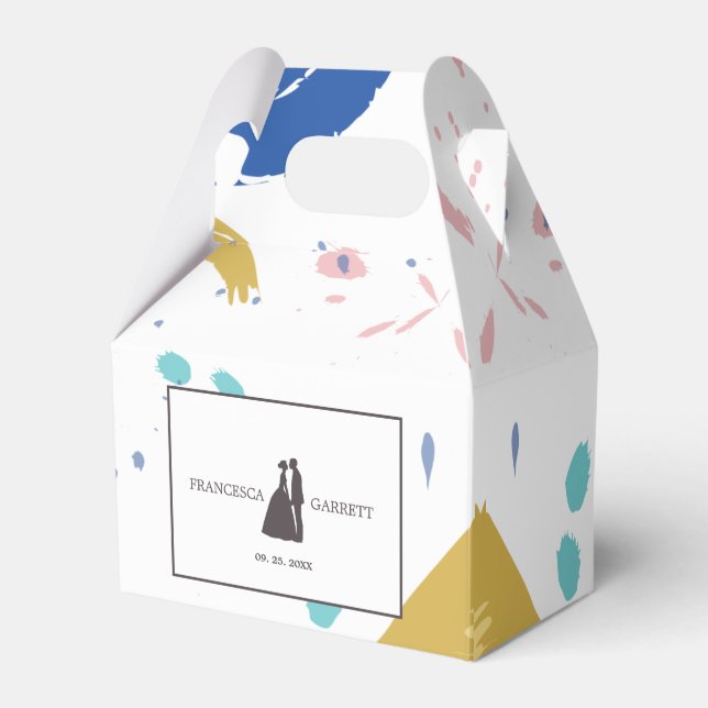 Colourful Brush Stroke Favour Box (Front Side)