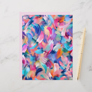 Colourful brush strokes abstract scrapbook paper