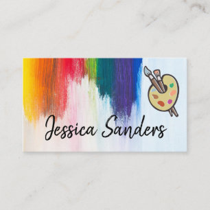 Colourful Brush Strokes Artist Paint Brushes Business Card