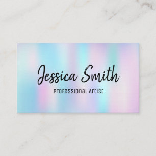 Colourful   Brush Strokes   Holographic Gradient Business Card