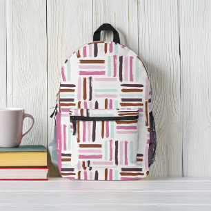 Colourful Brush Strokes Personalised Printed Backpack