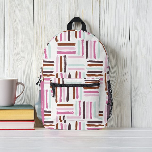 Colourful Brush Strokes Personalised Printed Backpack (Creator Uploaded)