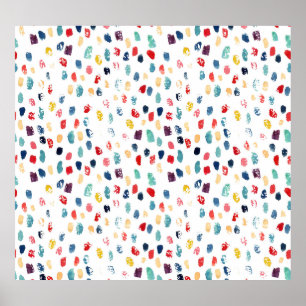 Colourful Brush Strokes: Watercolor Seamless. Poster