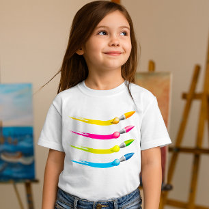 Colourful Brushes Girls T-Shirt