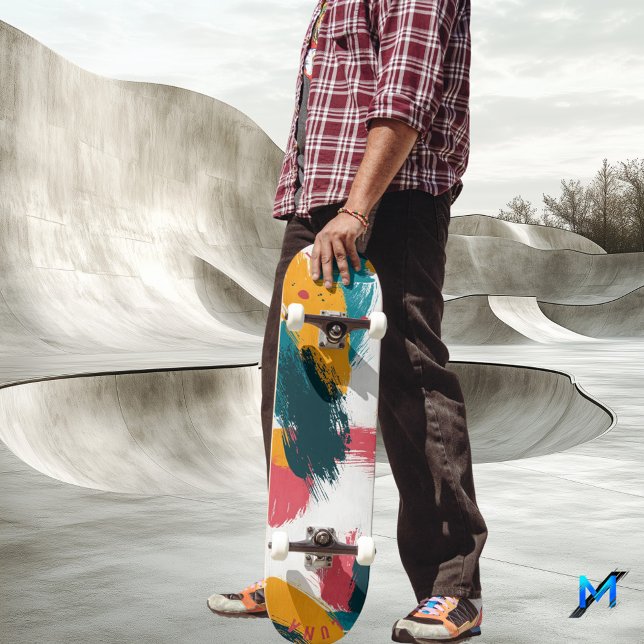 Colourful Brushstroke - Minimalist Abstract Skateboard (Creator Uploaded)