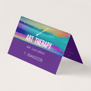 colourful brushstrokes -  art therapy business card
