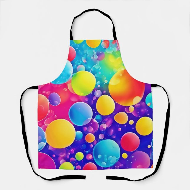 Colourful Bubble Abstract Art Apron (Front)