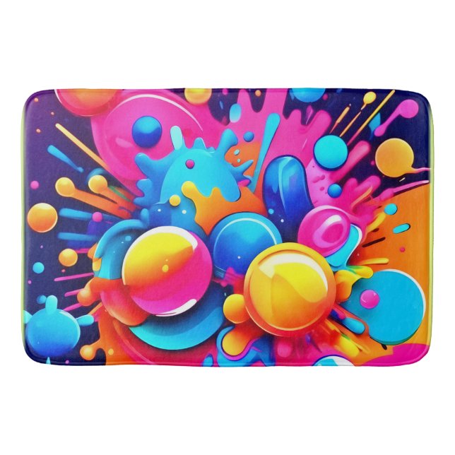 Colourful Bubble Blast Bath Mat (Front)