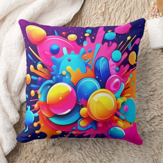 Colourful Bubble Blast Cushion (Blanket)