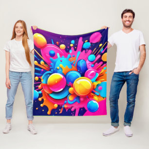 Colourful Bubble Blast Fleece Blanket