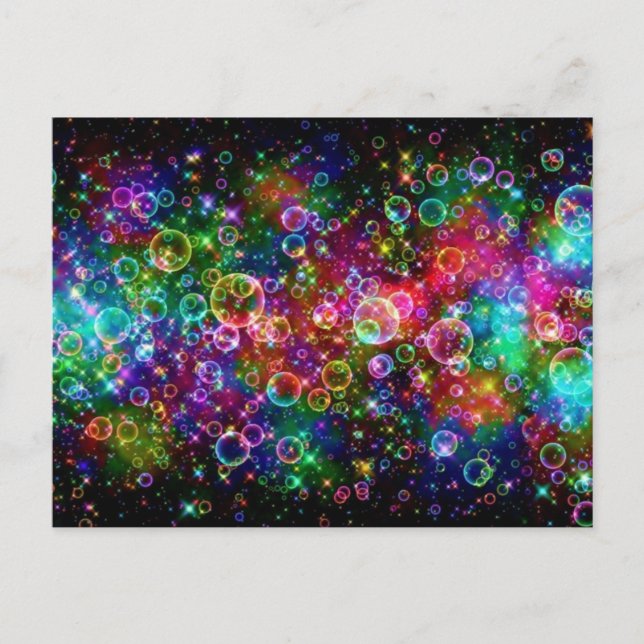 Colourful Bubble Design Postcard (Front)