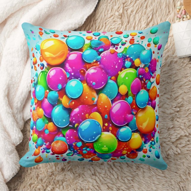 Colourful Bubble Explosion Cushion (Blanket)