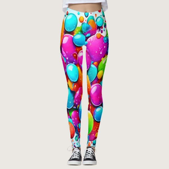 Colourful Bubble Explosion Leggings (Front)