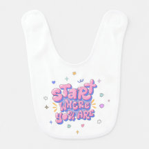 Colourful Bubble Letter Quote Baby Bib