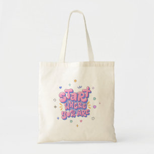 Colourful Bubble Letter Quote Tote Bag