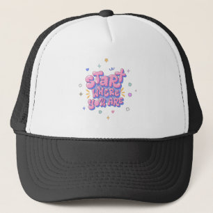 Colourful Bubble Letter Quote Trucker Hat