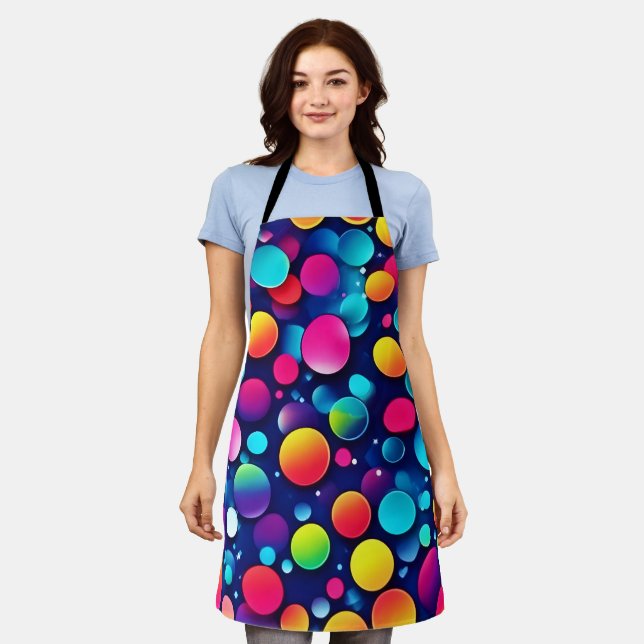 Colourful Bubble Symphony Apron (Worn)