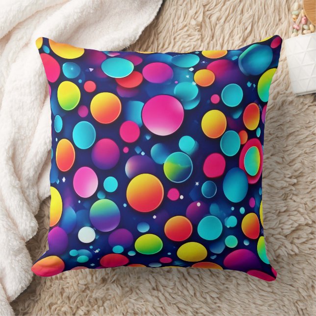 Colourful Bubble Symphony Cushion (Blanket)