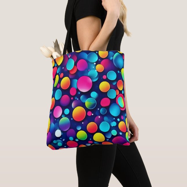 Colourful Bubble Symphony Tote Bag (Close Up)