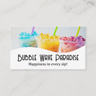 Colourful Bubble Tea Drinks Business Card