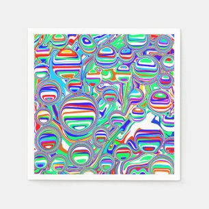 Colourful Bubbles Abstract Digital Art   Napkin