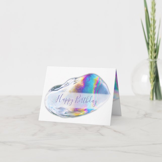Colourful bubbles birthday party invitation (Front)