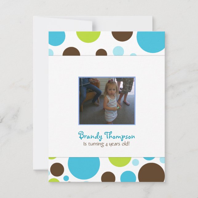 Colourful Bubbles Birthday Party Invitation (Front)