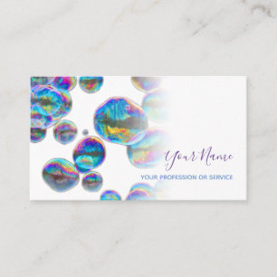 Colourful bubbles birthday planner and party business card