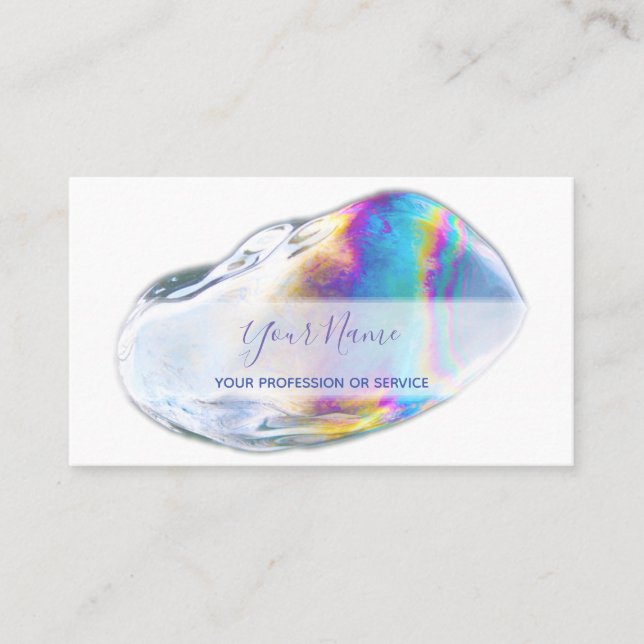 Colourful bubbles birthday planner and party business card (Front)