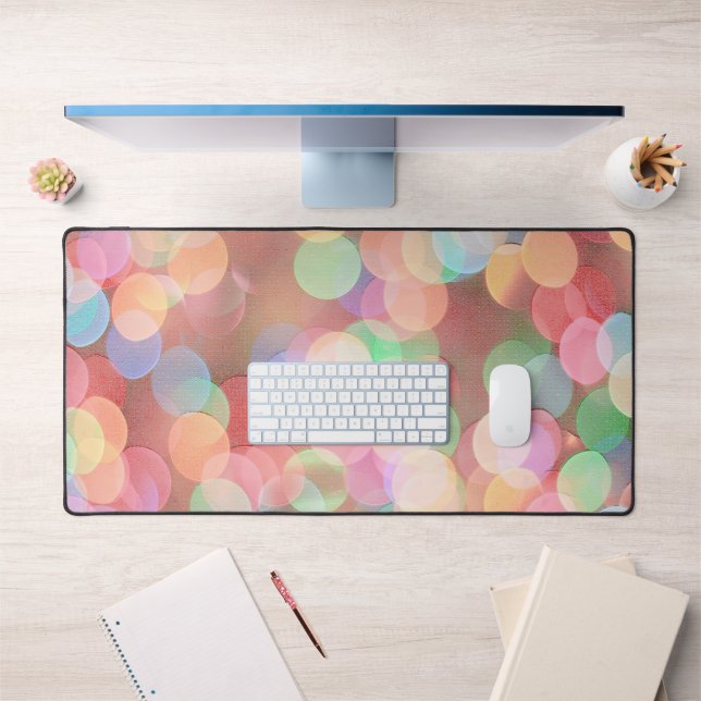 Colourful Bubbles Bokeh Art Desk Mat Pad (Office 1)