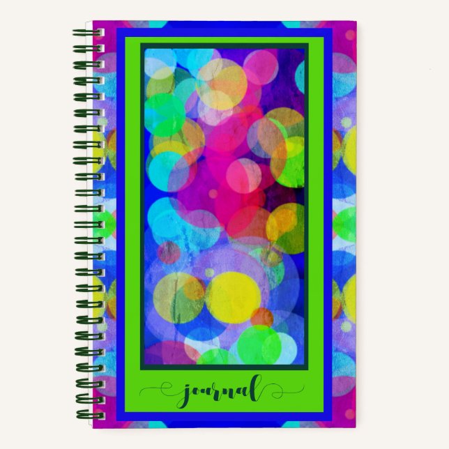 Colourful Bubbles Customisable Personal Journal (Front)