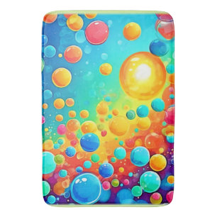 Colourful Bubbles Floating Art Bath Mat