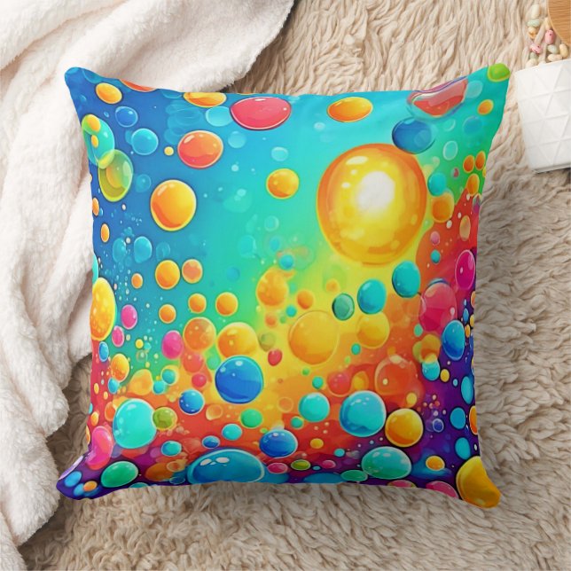 Colourful Bubbles Floating Art Cushion (Blanket)