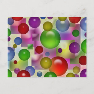Colourful Bubbles Pattern Postcard