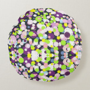 Colourful bubbles round cushion